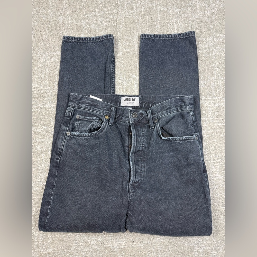 Agolde Denim Button Fly Slim Exclusively For Amour Vert Minimalist Jean Size 26